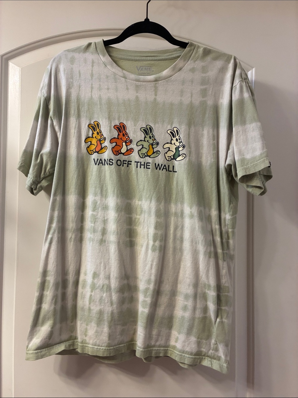 Vans Light Green & White Tie-Dye Bunny Graphic Tee